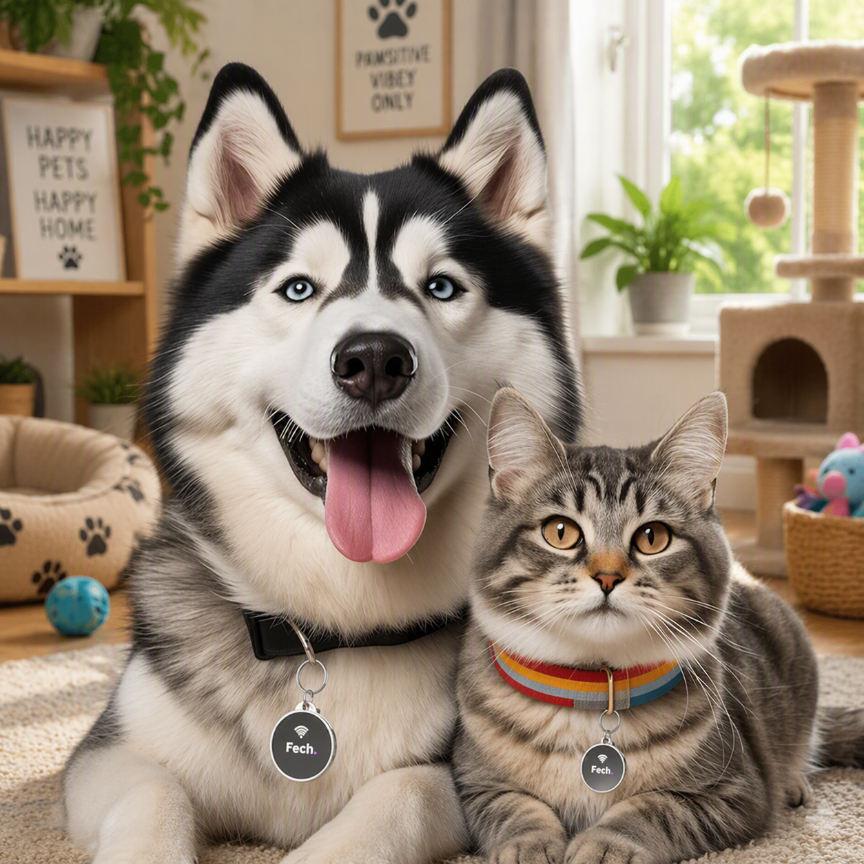 Fech pet tag and pet family image